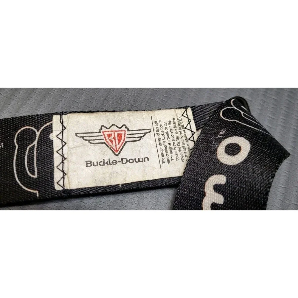 RARE-Domo Kun Buckle-Down Seatbelt Belt Black Adjustable Y2K Streetwear